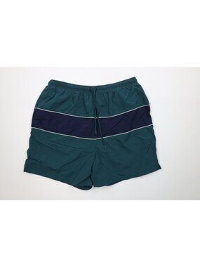 Vintage 90s Streetwear Mens XL Color Block Lined Above Knee Shorts Swim Trunks